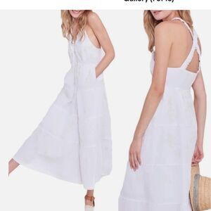 Roberta Roller Rabbit Iberia Dress Floral Embroidered Tiered Midi Size S White